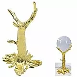Espositore Sfera di Cristallo Supporto - Rami d'oro a tre piedi, uovo in plexiglas dorato, albero Natale pedagogico vetro, può contenere sfere cristallo da 4 a 7 cm, Base Per la Decorazione