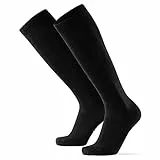 DANISH ENDURANCE Calze a Compressione Graduata in Cotone Biologico, 14-18 mmhg, Recupero e Sport, Uomo e Donna, 1 o 3 Paia…, Nero, 43-47