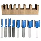 BIGP 8 Pcs 8 MM gambo Fresa a Taglienti Diritti per Canali, Punte diritte per router, 5 mm, 6 mm, 8 mm, 10 mm, 12 mm, 14 mm, 18 mm, 20 mm lavorazione del legno fresa