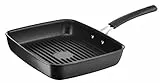 Lagostina Tempra Bistecchiera/Grill, Alluminio, Nero, Antiaderente Multistrato, Adatta all'Induzione