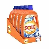 Sole Detersivo Lavatrice Bianco splendente 205 Lavaggi, (5x41), Formula igienizzante, Detersivo Lavatrice Liquido Bianco Splendente, rimuove le macchie a basse temperature