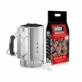 Weber 17631 - Kit Ciminiera di Accensione + 2 Kg di Bricchetti + 3 Cubetti Accensione