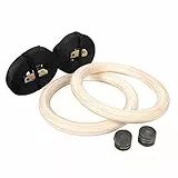 CCLIFE Anelli Ginnastica di Legno con Cinghie Fibbie Regolabili Attrezzo Sport Professionale Ideale per Il Muscolo Up, Pull Up & Training Muscolare-ZERRO