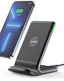 Caricatore Wireless Supporti Cellulare, SAFUEL 15W Ricarica Rapida Telefono Supporto Wireless Charger Stand Luce adattiv Tavolo per iPhone 15 14 13 12 11 Pro Max X XR XS 8 Samsung Google Pixel LG