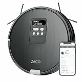 ZACO V85 Robot Aspirapolvere e Lavapavimenti potente con App e Alexa, 130min autonomia, 750ml serbatoio, Robot pulisci pavimenti senza fili per peli animali e tapetto, Robottino aspirapolvere piatto