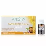 Armores Natura Integratori Alimentari, Pappa Reale Fresca, con Echinacea per le Difese Immunitarie e le Vie Respiratorie e Sambuco per la Fluidità delle Secrezioni Bronchiali, con Miele, 10 Flaconcini