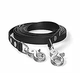 SNOOT 5m guinzaglio da Traino, guinzaglio per Cani, 2 moschettoni e Anello a D, Nero, Molto Stabile, Sporco e Idrorepellente