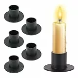 Meejoy 6 Pezzi Porta Candele da Tavolo, Nero Retrò Portacandele in Metallo, Porta Candeline Piccole, Decorative Portacandele Natalizio per Camera da Letto, Tavolo da Pranzo, Anniversario, Matrimonio