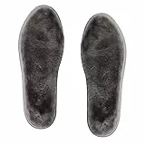 riemot Solette Lana di Montone per Donna Uomo Bambini, Solette Scarpe Invernali per Stivali Gomma, Scarponi Lavoro, Pantofole, Solette Termiche Suole Scarpe Calde Morbide Comfort Largo,Grigio EU 36