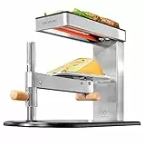 Cecotec Raclette Grill Cheese&Grill 6000 Inox. 600 W, design elegante in acciaio inox, griglia superiore in alluminio antiaderente, termostato regolabile, supporto per formaggio regolabile