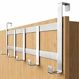 4smile - Appendiabiti per porta, da appendere, con cuscinetti antiscivolo e feltro, pratico, colore acciaio
