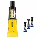 Pattex Power Adesivo Classic, adesivo estremamente potente per la massima resistenza, adesivo universale per l’uso universale, Set risparmio con 1x 125 g e 3x 1 g adesivo secondi Pattex Ultra Gel