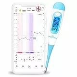 Termometro Basale Digitale Easy@Home Test Ovulazione Fertilità e Gravidanza Alta Precisione con Intervallo 1/100° per il Monitoraggio dell'Ovulazione con gratuita APP Premom