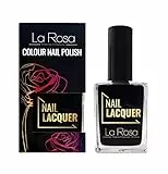 La Rosa Productos Profesionales Smalto per unghie Colore energetico con copertura adeguata Formula durevole Buona consistenza Facile applicazione con pennello ben sagomato 15 ml Nero