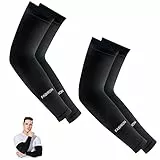 SIYINGSAERY 2 Paia Manicotti Braccio Nero Manicotti Anti UV Manicotto Copri Tatuaggio Manicotti Traspirante Elastico Manicotti Pallavolo Uomo e donna Manicotti Compressione per Ciclismo/Running/Pesca