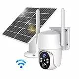 Telecamera Wi-Fi Esterno Senza Fili con Pannello Solare,Videocamera Sorveglianza WiFi Batteria, Visione Notturna a Colori,Conversazione Bidirezionale,Rilevamento del Movimento, Archiviazione nel Cloud