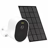 blurams Telecamera Wi-Fi Esterno Senza Fili, 2k Telecamera di Sicurezza con Batteria+Pannello,Visione Notturna a Colori,Audio Bidirezionale,Sirena&Allarme,Rilevamento del Movimento
