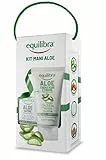 Equilibra Corpo, Kit Mani Aloe, Aloe Crema Mani e Unghie Idratante e Protettiva, Aloe Sapone 100% Vegetale Detersione Delicata, Confezione Regalo