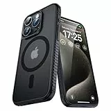 UNBREAKcable Custodia Magnetica per iPhone 15 PRO, [Compatibile con MagSafe] [Antiurto di Grado Militare] Custodia Protettiva in Silicone Morbido con Retro Opaco Traslucido per iPhone 15 PRO, Nero