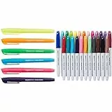 Amazon Basics Evidenziatori, colori vivaci assortiti, confezione da 24 & Pennarelli indelebili, confezione da 24 pezzi, Colori assortiti