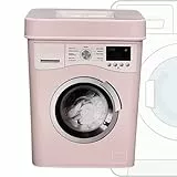 CONTENITORE MODELLO LAVATRICE IN PLASTICA CON COPERCHIO ERMETICO 3,5 LT PER DETERSIVO IN POLVERE PODS Idea Regalo per Amanti dell'ordine (ROSA POLVERE)