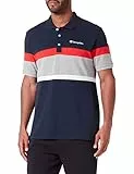 Champion Legacy Polo Gallery Light Cotton piqué Color Block, (Blu Marino/Grigio Melange Chiaro), XL Uomo