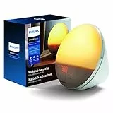 Philips HF3519/01 Wake-up Light (Funzione Alba Solare, Radio FM Digitale, Sveglia con Luce Diurna), Bianco