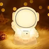 SOLIDEE Astronauta Luci Notturne Bambini, USB Silicone Temporizzazione Lampada da Comodino Slap Dimming, Luci Calde Più Luci Notturne RGB Baby per Camera dei Bambini Decorazione Regalo di Compleanno