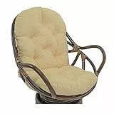 XINYUWZ Cuscino per Sedia A Dondolo da Giardino,Cuscino Girevole per Sedia A Dondolo 120x60cm,Antiscivolo,con Laccetti per Schienale, Spesso,per Sdraio,Pieghe(Size:120X60CM,Color:Color Crema)
