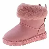 KVbabby Inverno Stivali da Neve Bambini Scarpe Stivaletti Morbide Pelliccia Fodera Calda Stivali Scarpe di Cotone Piatto Boots 34 EU=Produttore 35 rosa b