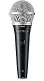Shure PGA48 Microfono dinamico-Mic portatile per voce con modello di raccolta cardioide, interruttore on/off, connettore XLR a 3 pin, cavo XLR-a-xlr da 15 '