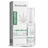 RevitaLAB Crema contorno occhi all'estratto di cannabis con olio di semi di canapa 30 ml - Crema idratante antietà dermatologicamente testata per un aspetto levigato intorno agli occhi