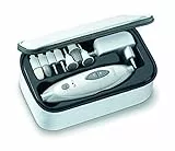 Sanitas SMA 35 - Fresa elettrica per Unghie con 7 Accessori per Manicure e Pedicure in zaffiro e feltro, Rotazione oraria e anti oraria, 4600 giri/min, 2 livelli di velocità