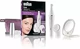 Braun Face Spa, Epilatore Viso Donna, Accessori Inclusi, Specchio e Pochette, Ottime per la Pulizia del Viso, Depilatore Donna Idea Regalo, 830 Bianco