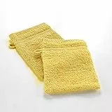 Douceur d'Intérieur, 2 guanti da bagno 15 x 21 cm Mimosa, 100% cotone, tenerezza