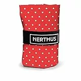 NERTHUS FIH 479 - Borsa per la spesa riutilizzabile, pieghevole, cuori rossi, lavabile, ecologica per mettere frutta e verdura da borsa acquistabile riutilizzabile sacchetti di supermercato