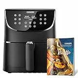 COSORI Friggitrice ad Aria 5,5 Litri, 13 in 1 forno elettrico, 85% Meno Olio,1700W, 75-205°C,100 ricette cartacee [italiano],Display Digitale, CP158