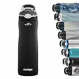 Contigo , Ashland Chill Borraccia Con Cannuccia Grande In Acciaio Inox Senza BPA Per Mantenere Le Unisex Adult, Matte Black, 590 ml