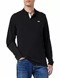 Tommy Jeans Tjm Slim Solid LS Polo, Black, XS Uomo