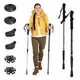 YOTINO Coppia di Bastoni Trekking Bastoncini da Nordic Walking Uomo e Donna Bastoncini Trekking Ultraleggero Estensibile Lunghezza Regolabile 65-135cm in Alluminio per Camminata Escursione Campeggio