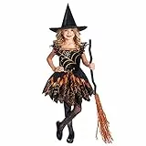 amscan 9911968 - Costume da strega spettrale per ragazze, 4-6 anni