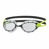 Zoggs Predator Occhialini da Nuoto Unisex Adulto, Nero/Lime/Trasparente, Regular