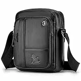 BAIGIO Borsello Uomo Vera Pelle Vintage Borsa a Tracolla Borsa a Spalla Casual