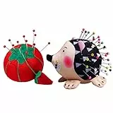2PZ Portaspilli a Forma di Riccio e Pomodoro, Puntaspilli da Cucito con Morbido Tessuto in Cotone Cuscino a Spillo Supporto per Patchwork Artigianato e Cucito Artistico