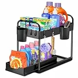 HILEYOLLA Organizer Sottolavello Spezie Cucina 2 Livelli, Organizzatore Sottolavello Portaoggetti Ripiano Multiuso sotto Lavello per Bagno e Soggiorno