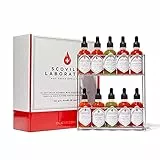 Thoughtfully Gifts, Thoughtfully Gourmet, laboratorio Scoville Hot Sauce Challenge Set, include cremagliera e salse calde con sapori della scala Scoville che vanno da 430 a 11.300, set di 10