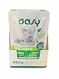 Oasy Bocconcini in salsa per Gatti adulti sterilizzati gusto Tacchino. Confezione da 12 bustine (1 bustina = 85 gr.) Formulato senza glutine