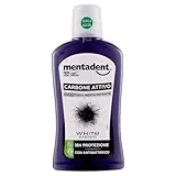 Mentadent Collutorio White System Carbone Attivo per una Protezione Antibatterica di 18h con un Delicato Gusto di Menta Piperita, 500 ml
