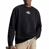 Calvin Klein Jeans Girocollo Monologo Felpe, CK Black, XXL Uomo