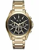 Armani Exchange Orologio Cronografo da uomo, cassa in acciaio inossidabile dorata da 44 mm con bracciale in acciaio inossidabile, AX2611